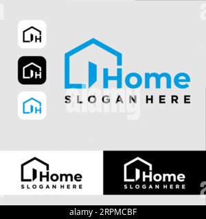 Real Estate Logo Design Building, Home, Architect, House, Construction, Property Real Estate Brand Identity Template with Real Estate Icon Design Vol Stock Vector