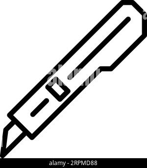 Line stationery knife icon as an editable outline for your design Stock Vector