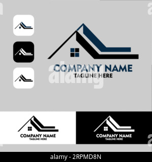 Real Estate Logo Design Building, Home, Architect, House, Construction, Property Real Estate Brand Identity Template with Real Estate Icon Design Vol Stock Vector