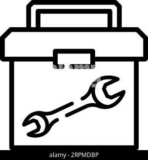 Line icon of toolbox as an editable outline for web design Stock Vector