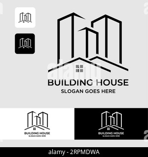 simple Real Estate Logo Design Building, Home, Architect, House, Construction, Property Real Estate Brand Identity Template with Real Estate Icon Desi Stock Vector