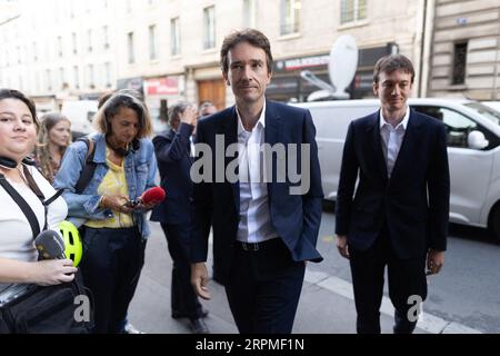 TAG Heuer CEO Frederic Arnault, left, and Patrick Dempsey attend the TAG  Heuer Fifth Avenue Flagship store opening on Wednesday, July 12, 2023, in  New York. (Photo by Evan Agostini/Invision/AP Stock Photo 