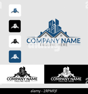 simple Real Estate Logo Design Building, Home, Architect, House, Construction, Property Real Estate Brand Identity Template with Real Estate Icon Desi Stock Vector