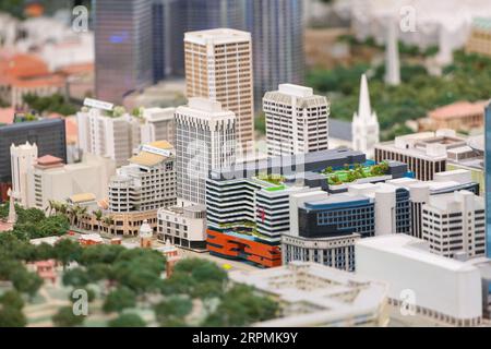 A glimpse of Singapore town planning infrastructure along Hill street Road, some buildings there are Funan, Peninsula Plaza, Central Fire Station etc Stock Photo