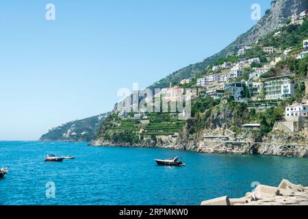 Amalfi's Architectural Gems: A Visual Feast of Coastal Beauty, Italy Stock Photo