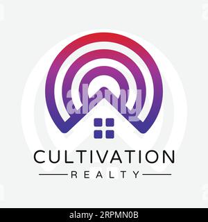 Circle view real estate logo concept Stock Vector