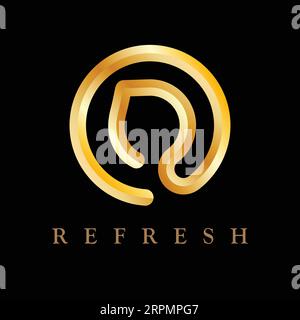 3d abstract linear design R letter refresh logo concept Stock Vector