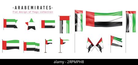 ARABEMIRATES flag, flat design of flags collection Stock Vector