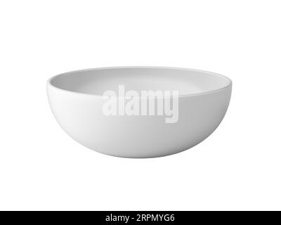 Empty porcelain bowl isolated on white background. 3d illustration. Stock Photo