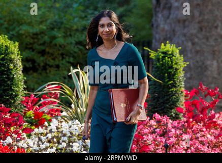 London, UK. 5th Sep, 2023. Home Secretary, Suella Braverman, arrives for the first Cabinet meeting after the summer recess. Credit: Mark Thomas/Alamy Live News Stock Photo