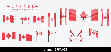 canada flag, flat design of flag Stock Vector