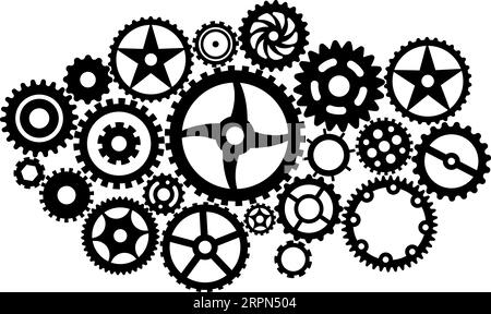 Machinery icon. Cogwheels and gears. Engineering symbol Stock Vector