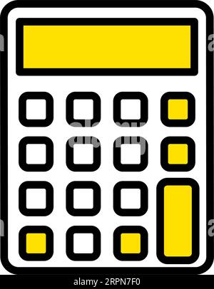 Simple line drawing of a calculator, Vector Illustration Stock Vector