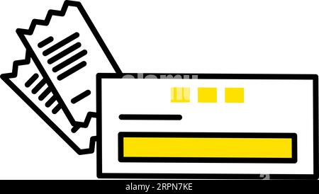 Simple line drawings of receipts, Vector Illustration Stock Vector
