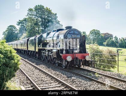 Scots Guardsman passing through Long Preston on 5th September 2023 travelling Lancaster to Carlisle. Stock Photo