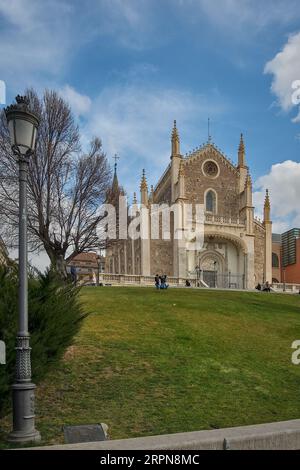 Madrid, Spain - September 5, 2023: San Jeronimo el Real (Saint Jerome the Royal) Roman Catholic church of the 16th century in the center of Madrid (Sp Stock Photo