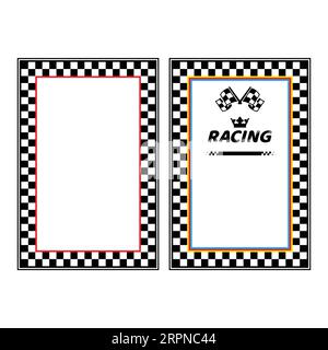 Two checkered racing plackard frames Stock Vector