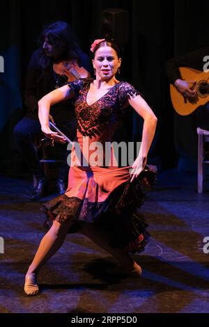 Madrid, Spain. 05th Sep, 2023. The dancer Estela Alonso performs during the presentation of the show Suma Flemenca at the Canal theater in Madrid. September 5, 2023 Spain (Photo by Oscar Gonzalez/Sipa USA) (Photo by Oscar Gonzalez/Sipa USA) Credit: Sipa USA/Alamy Live News Stock Photo