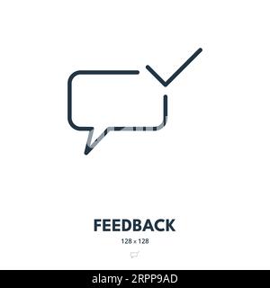 Feedback Icon. Vote, Rating, Comment. Editable Stroke. Simple Vector Icon Stock Vector