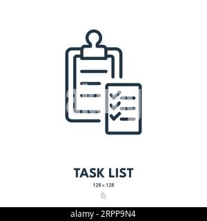 Task List Icon. Checklist, To Do List, Check Mark. Editable Stroke. Simple Vector Icon Stock Vector