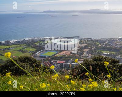 Cape Town, South Africa - September the 3rd 2023: Aerial view of Green Point, photographed from Signal Hill. Stock Photo