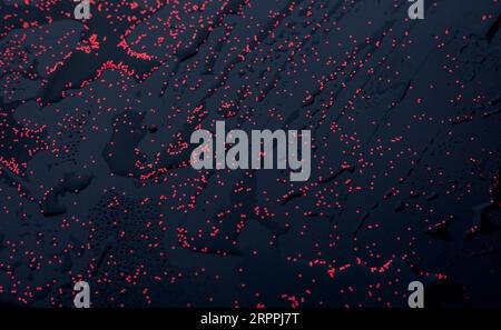 Water drops on red background Stock Photo