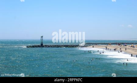 Ocean City View from Boardwalk during the Summer Stock Photo