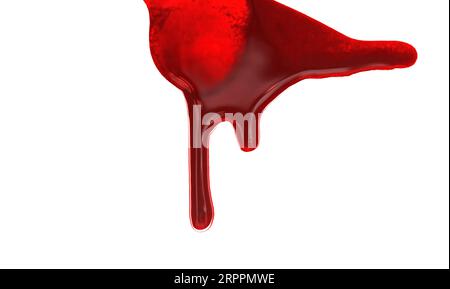 blood drips on white background Stock Photo