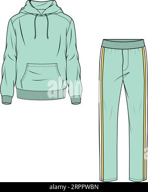 UNISEX WEAR SPORTS WEAR COORDINATE TRACKCUIT TOP AND JOGGER SET VECTOR ILLUSTRATION Stock Vector