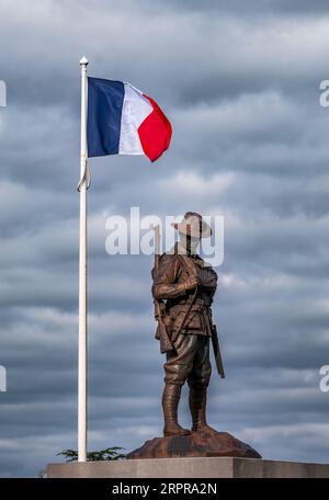 Australian 2nd Division Digger Memorial, Mont St Quentin Stock Photo