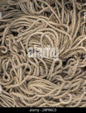 Close up of a pile of brown yarn Stock Photo