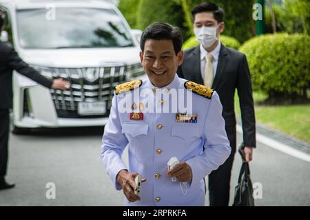 Bangkok, Bangkok, Thailand. 5th Sep, 2023. September 05, 2023, Thai Foreign Affairs Minister Parnpree Bahiddha-Nukara arrives at the Government House in Bangkok, Thailand. The Thai king has officially endorsed Thailand's new coalition government led by Srettha Thavisin after the 14 May general election. (Credit Image: © Wissarut Weerasopon/ZUMA Press Wire) EDITORIAL USAGE ONLY! Not for Commercial USAGE! Stock Photo