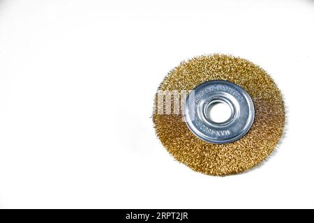 Round wire brush isolated on white background Stock Photo
