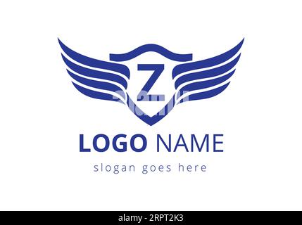 Letter Z Wing Logo Design For Freight and Transportation Symbol. Stock Vector