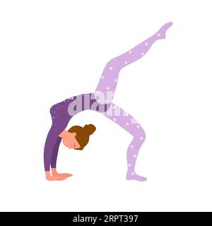 Circus female acrobat performance. Carnival show, amusement park concert cartoon vector illustration Stock Vector