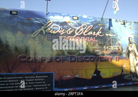 Lewis and Clark Bicentennial traveling exhibit, Corps of Discovery II, showcased at Monticello, Virginia Stock Photo