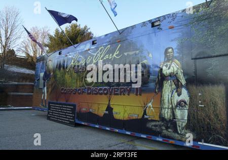 Lewis and Clark Bicentennial traveling exhibit, Corps of Discovery II, showcased at Monticello, Virginia Stock Photo