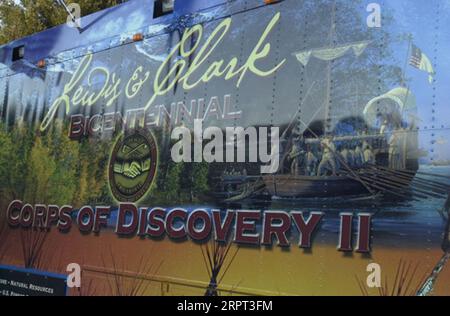 Lewis and Clark Bicentennial traveling exhibit, Corps of Discovery II, showcased at Monticello, Virginia Stock Photo