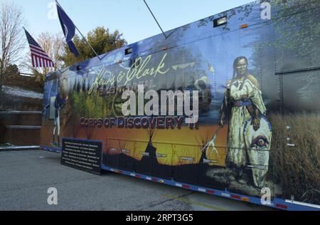 Lewis and Clark Bicentennial traveling exhibit, Corps of Discovery II, showcased at Monticello, Virginia Stock Photo