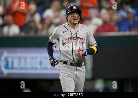 Houston Astros' Mauricio Dubon smiles during spring training baseball  practice Friday, Feb. 17, 2023, in West Palm Beach, Fla. (AP Photo/Jeff  Roberson Stock Photo - Alamy