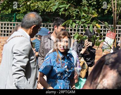 Feltham London, UK. 5th Sep, 2023. On what would have been Freddie's 76th birthday a commemorative sakura cherry tree was planted on Feltham Green. The tree and plaque were unveiled by Freddie's sister Kashmira Bulsara and the Mayor of Hounslow, Raghwinder Siddhu. Credit: Julia Gavin/Alamy Live News Stock Photo