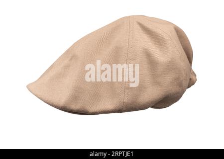 Light brown ascot cap isolated on a white background. Stock Photo