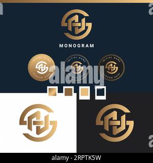 Luxury Initial SN or NS Monogram Text Letter Logo Design Stock Vector