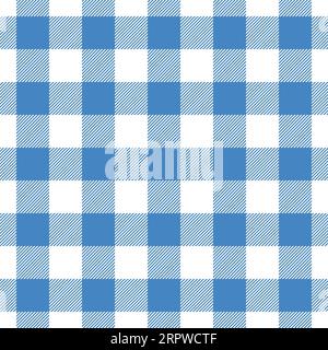 Check seamless pattern. Blue checks background. Repeated gingham geometric patern. Scottish style for prints design. Repeating texture checkered plaid Stock Vector