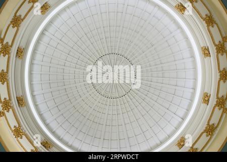 Inner dome and ceiling inside Union Station at 123 Main Street in Winnipeg, Manitoba Stock Photo