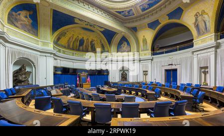 Legislative Chamber in the Manitoba Legislative Building at 450 Broadway in Winnipeg, Manitoba Stock Photo