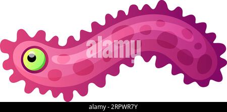 Funny amoeba cell. Cartoon microbiology mascot character Stock Vector