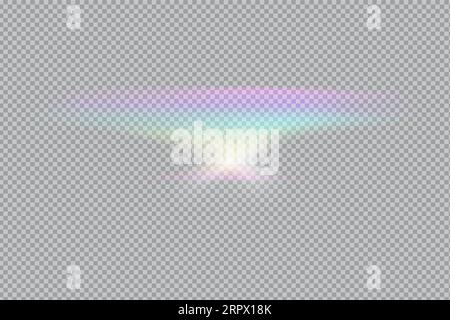 prism rainbow light. Overlay light effect.Stock vector illustration in realistic style. Stock Vector