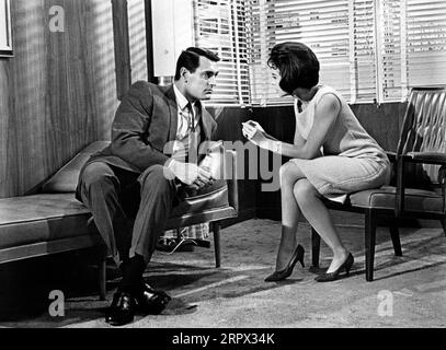 Rock Hudson, Leslie Caron, on-set of the film, 'A Very Special Favor', Universal Pictures, 1965 Stock Photo