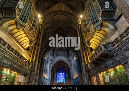 Interior of Liverpool Anglican Cathedral, a Grade 1 listed building on St James Mount , Merseyside, England, UK Stock Photo